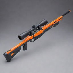A high-precision Nerf bolt action sniper rifle, its sleek, vibrant design and precise mechanics on full display, posed ready for a thrilling Nerf showdown.