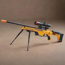 A high-precision Nerf bolt action sniper rifle, its sleek, vibrant design and precise mechanics on full display, posed ready for a thrilling Nerf showdown.