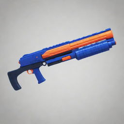 A Nerf shotgun with an imposing, vibrant design and detailed mechanics, loaded and primed for a high-energy Nerf battle.