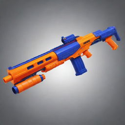 A Nerf shotgun with an imposing, vibrant design and detailed mechanics, loaded and primed for a high-energy Nerf battle.