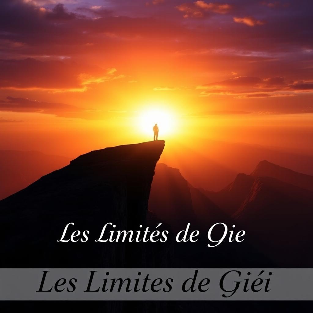 A visually striking ebook cover for 'Les Limites de Dieu', featuring a majestic landscape that represents the idea of divine limits