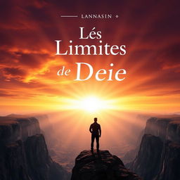 A visually striking ebook cover for 'Les Limites de Dieu', featuring a majestic landscape that represents the idea of divine limits