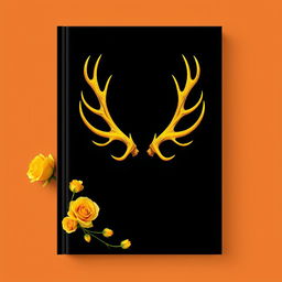 A book cover design with a bold black background featuring a central yellow antler-like form that exhibits a fading effect, giving it depth and dimension
