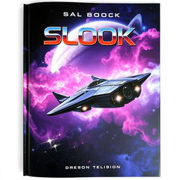 A captivating space exploration scene featuring a sleek, futuristic spacecraft soaring through a vibrant nebula filled with swirling colors of purple, blue, and pink