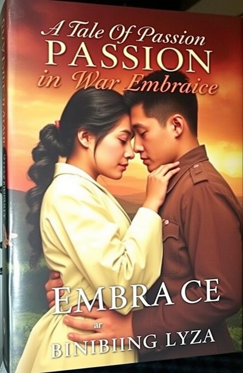A compelling book cover for a historical fiction novel set in World War II in the Philippines, featuring a passionate love story between a girl doctor and a Japanese Army captain