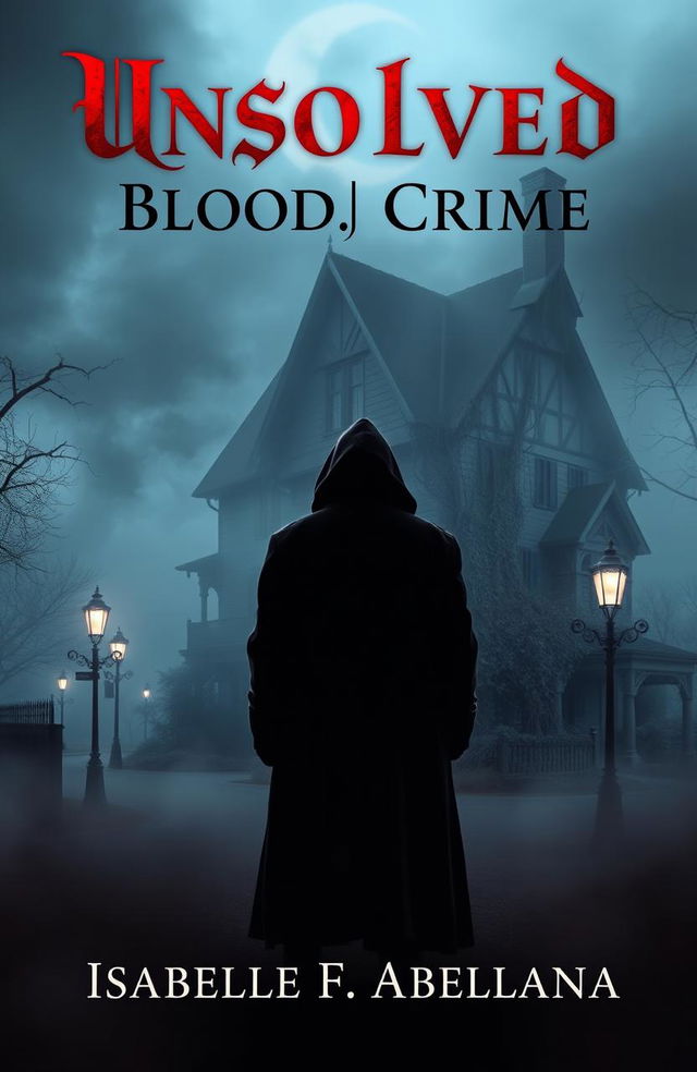 A gripping book cover for a paranormal romance titled 'Unsolved Blood; Crime' by Isabelle F