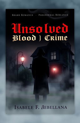 A gripping book cover for a paranormal romance titled 'Unsolved Blood; Crime' by Isabelle F