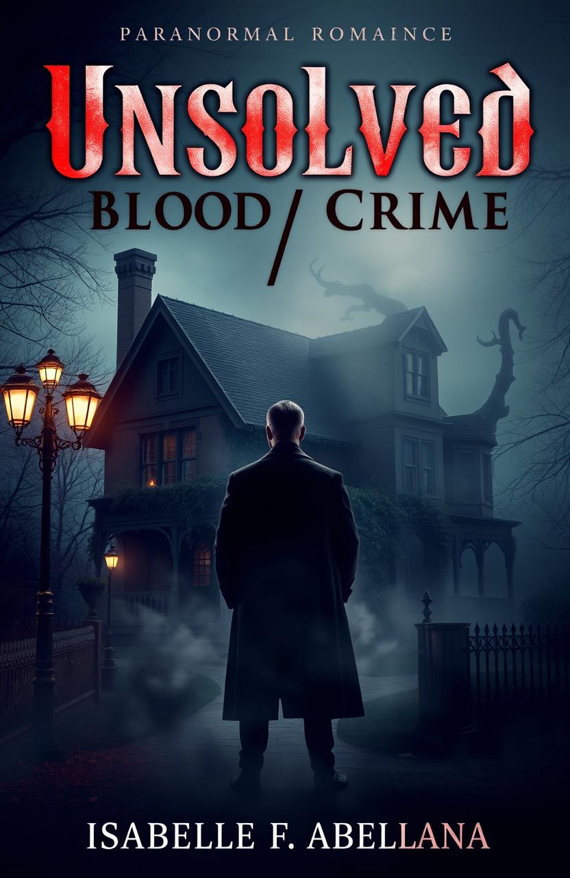 A gripping book cover for a paranormal romance titled 'Unsolved Blood; Crime' by Isabelle F