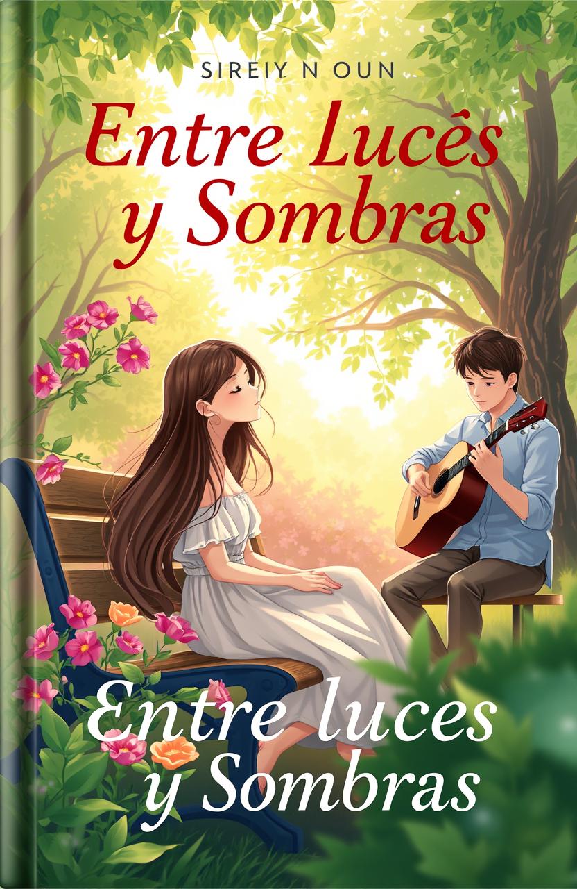 A beautifully illustrated book cover titled 'Entre Luces y Sombras'