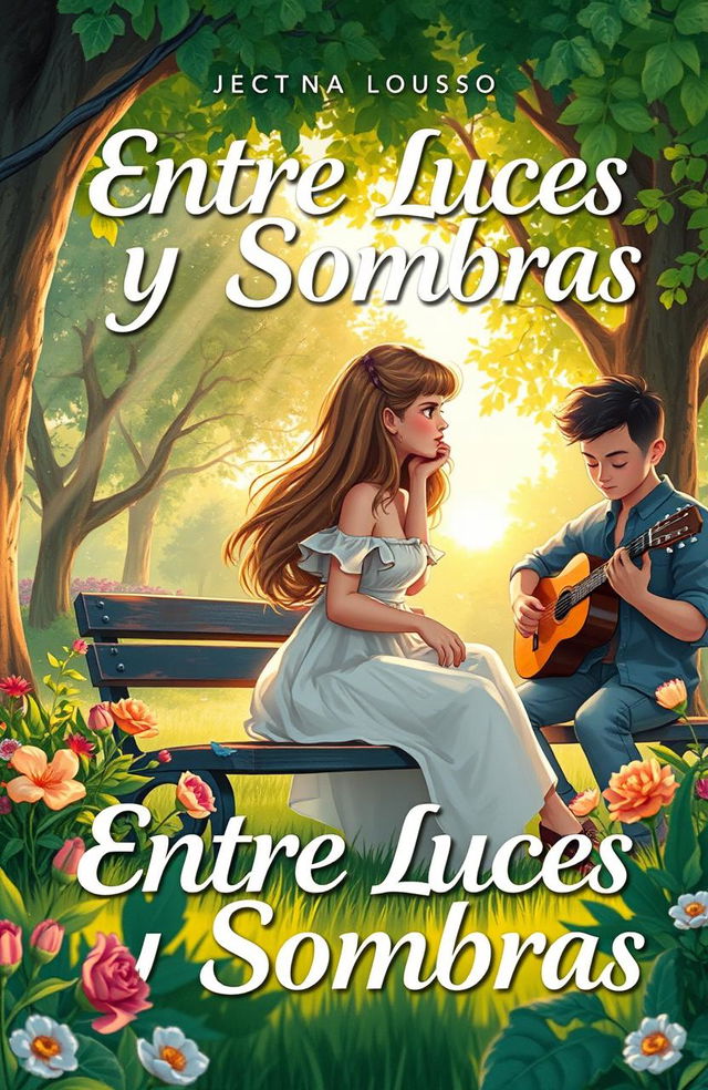 A beautifully illustrated book cover titled 'Entre Luces y Sombras'