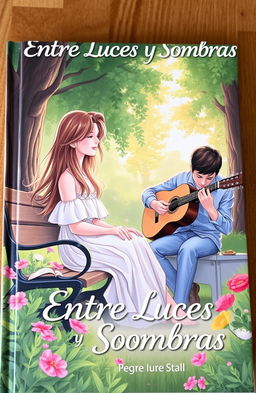 A beautifully illustrated book cover titled 'Entre Luces y Sombras'