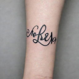 Stylish and personalized forearm tattoo of the name 'Casey'. The typography should be elegantly crafted, possibly with an accent design