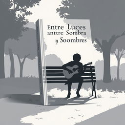 A minimalist book cover titled 'Entre Luces y Sombras'