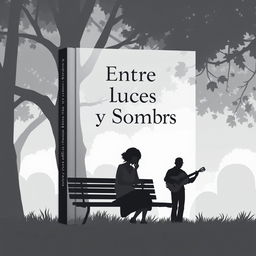 A minimalist book cover titled 'Entre Luces y Sombras'