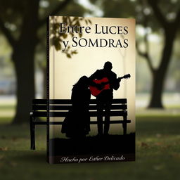 A book cover titled 'Entre Luces y Sombras' that represents the themes of love and heartbreak