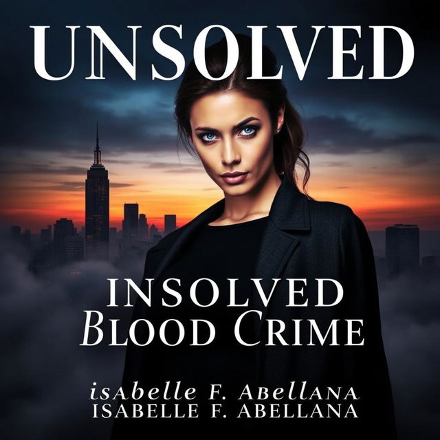 A captivating book cover for a mystery novel titled 'Unsolved Blood Crime'