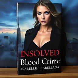 A captivating book cover for a mystery novel titled 'Unsolved Blood Crime'