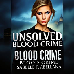 A captivating book cover for a mystery novel titled 'Unsolved Blood Crime'