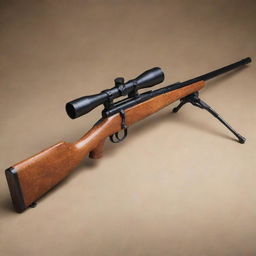 A 1940s bolt-action sniper rifle without a scope, featuring a long, intimidating barrel. The image maintains authenticity with a well-polished wood stock and a historic appearance, exemplifying the weapon's vintage and militaristic charm.