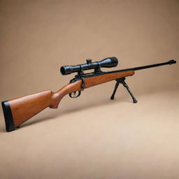 A 1940s bolt-action sniper rifle without a scope, featuring a long, intimidating barrel. The image maintains authenticity with a well-polished wood stock and a historic appearance, exemplifying the weapon's vintage and militaristic charm.