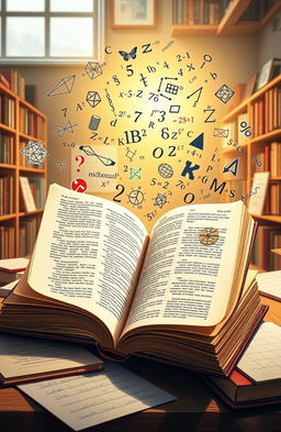 A beautifully detailed scene illustrating the concept of 'dictionary math
