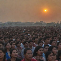 Citizens filled with overwhelming emotion and shedding tears as they witness the surreal event of the sun rising from the west, after a prolonged night.