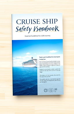 Front and back cover design for a cruise ship safety handbook, featuring a formal and professional layout