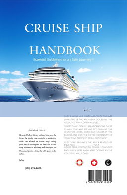 Front and back cover design for a cruise ship safety handbook, featuring a formal and professional layout