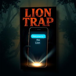 A captivating book cover design for a story titled 'Lion Trap'