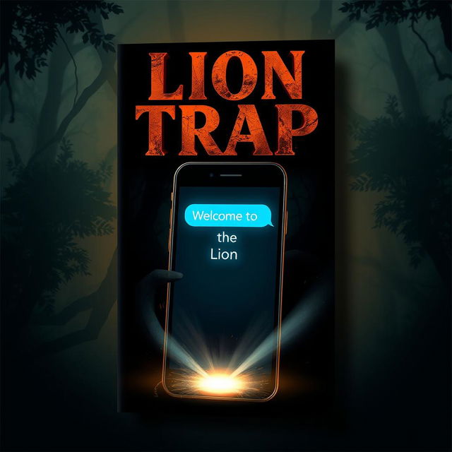 A captivating book cover design for a story titled 'Lion Trap'