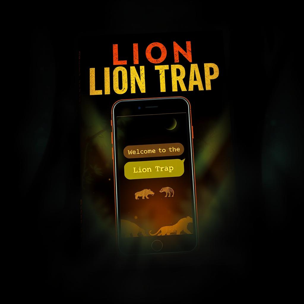 A captivating book cover design for a story titled 'Lion Trap'