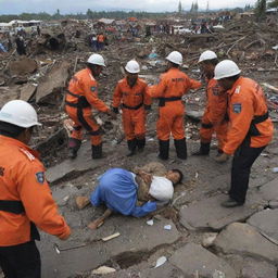 An emotive scene of the rescue team discovering the lifeless bodies of residents on the streets amidst the vast wreckage of the tsunami-stricken city of Banda Aceh.