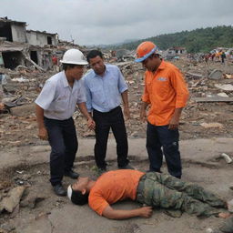 An emotive scene of the rescue team discovering the lifeless bodies of residents on the streets amidst the vast wreckage of the tsunami-stricken city of Banda Aceh.