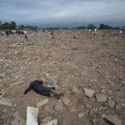 A heart-wrenching image capturing the grim reality of disaster aftermath, with bodies being discovered amidst the debris and rubble left behind by the devastating tsunami in Banda Aceh.