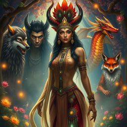 An enchanting depiction of a demon Indian princess, exuding an aura of majesty and mystique