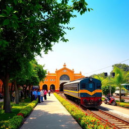 A picturesque view of Dera Nawab Railway Station, showcasing its unique architecture and design