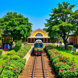 A picturesque view of Dera Nawab Railway Station, showcasing its unique architecture and design