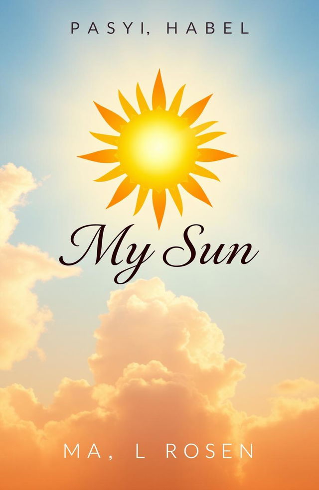 A beautifully designed book cover for a novel titled 'My Sun', featuring a vibrant sun symbol that radiates warmth and positivity