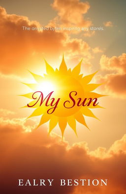 A beautifully designed book cover for a novel titled 'My Sun', featuring a vibrant sun symbol that radiates warmth and positivity