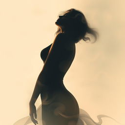 A strikingly beautiful artistic interpretation of a female figure inspired by Kriti Sanon's elegant features, capturing her graceful silhouette in a tasteful and respectful manner