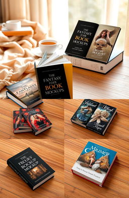 A collection of beautifully designed book mockups showcasing a variety of books with different cover designs