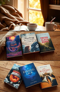 A collection of beautifully designed book mockups showcasing a variety of books with different cover designs