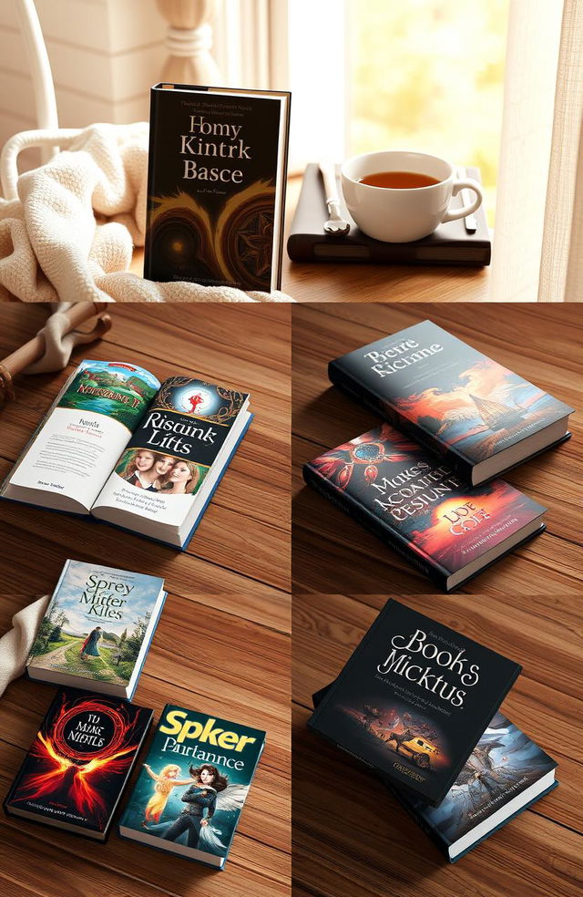 A collection of beautifully designed book mockups showcasing a variety of books with different cover designs