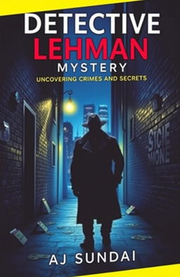 A captivating book cover for an investigational thriller novel titled "Detective Lehman Mystery" with the subtitle "Uncovering Crimes and Secrets"