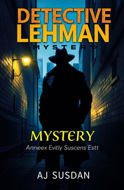 A captivating book cover for an investigational thriller novel titled "Detective Lehman Mystery" with the subtitle "Uncovering Crimes and Secrets"