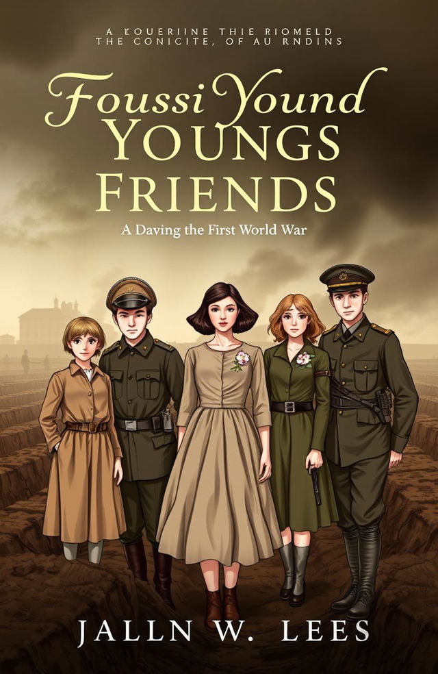 A historical novel cover depicting the story of five young friends during the First World War