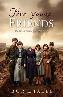 A historical novel cover depicting the story of five young friends during the First World War