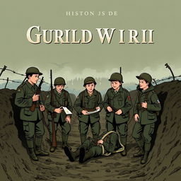 A historical novel cover illustrating the story of five young German soldiers during World War I