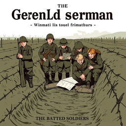 A historical novel cover illustrating the story of five young German soldiers during World War I