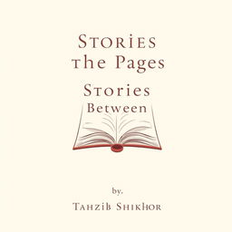 A simple and elegant book cover for a romance novel titled 'Stories Between the Pages' by Tahzib Shikhor